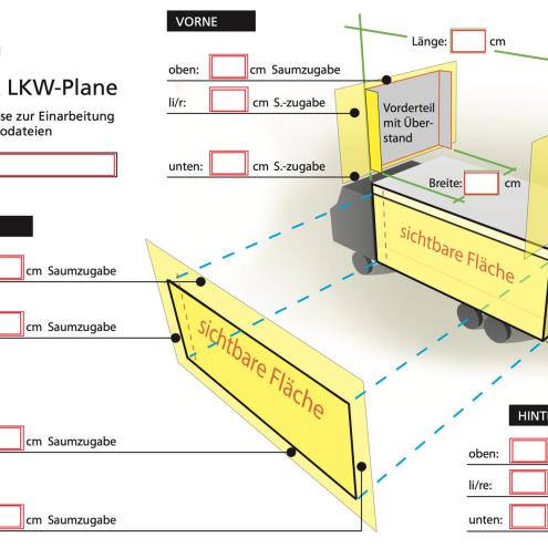 Illustration Bemassung LKW-Plane